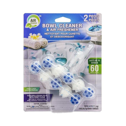 Toilet Bowl Cleaner & Air Freshener Odour Eliminator Linen 2 Pack