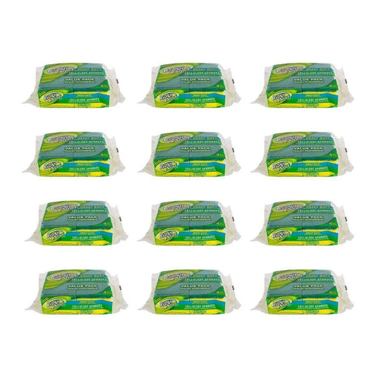 Heavy Duty Cellulose Dishwashing Sponge Scourer Value Pack 12x4pc