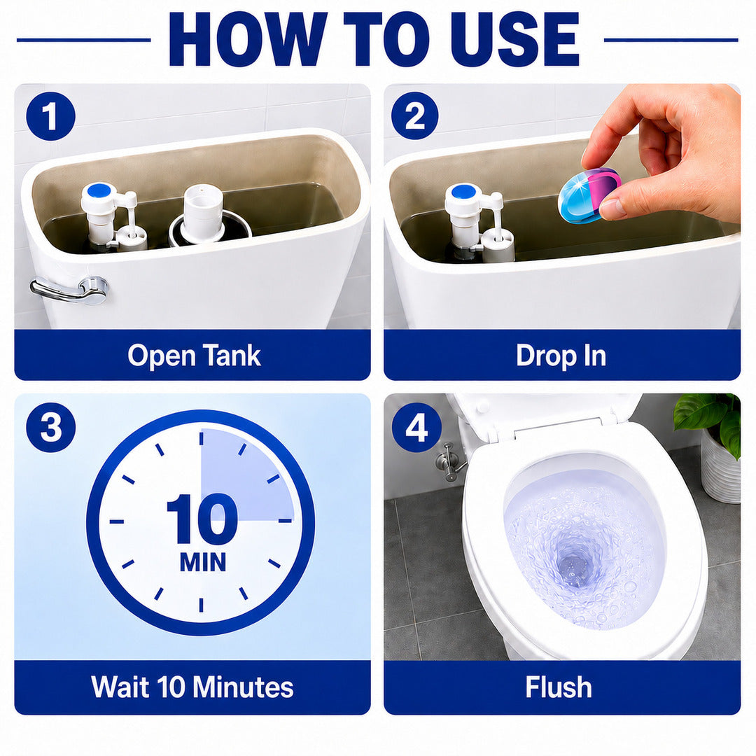 Toilet Bowl Cleaner & Air Freshener Odour Eliminator Lavender 2 Pack