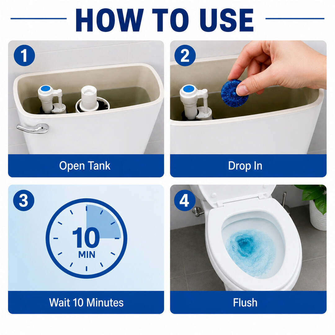 Toilet Bowl Cleaner & Air Freshener Odour Eliminator Linen 4 Pack