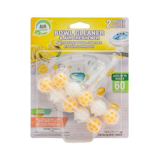 Toilet Bowl Cleaner & Air Freshener Odour Eliminator Lemon 2 Pack