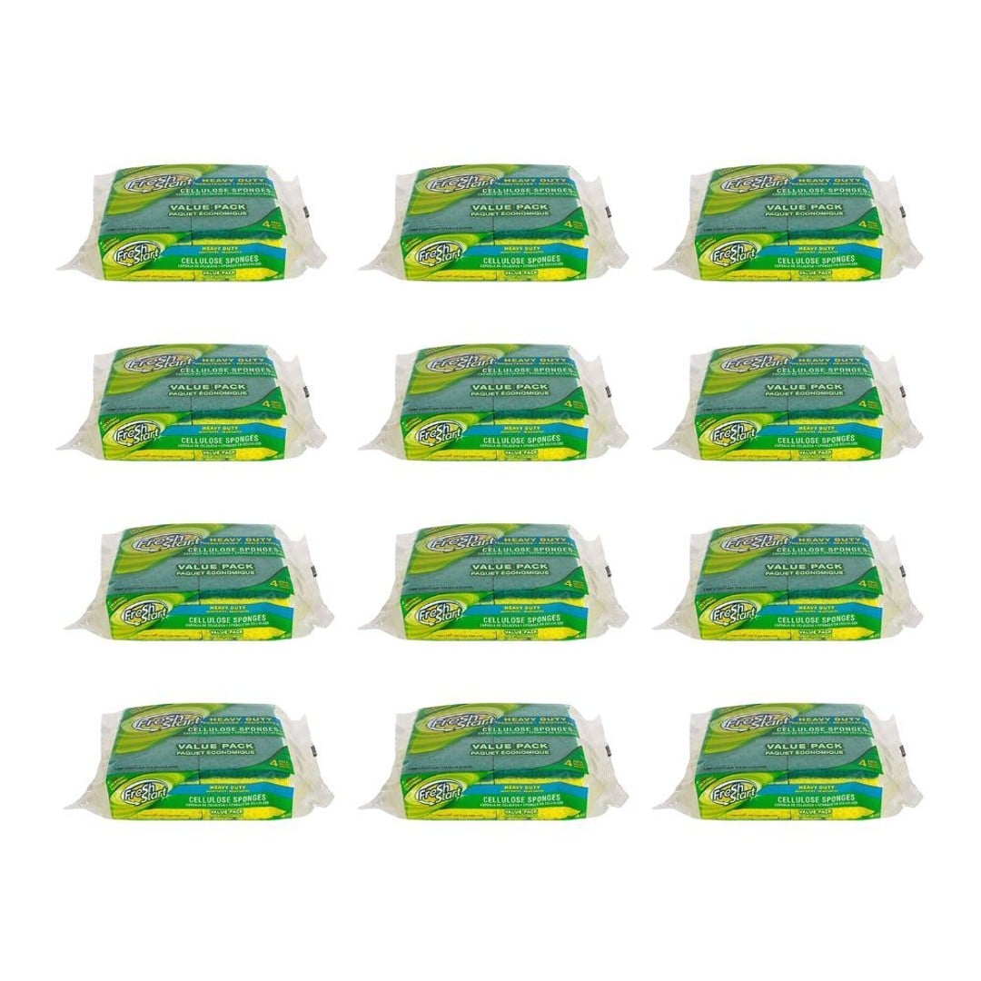 Heavy Duty Cellulose Dishwashing Sponge Scourer Value Pack 12x4pc