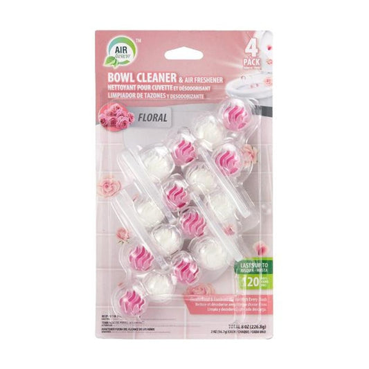 Toilet Bowl Cleaner & Air Freshener Odour Eliminator Floral 4Pack