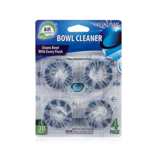 Toilet Bowl Cleaner & Air Freshener Odour Eliminator Linen 4 Pack