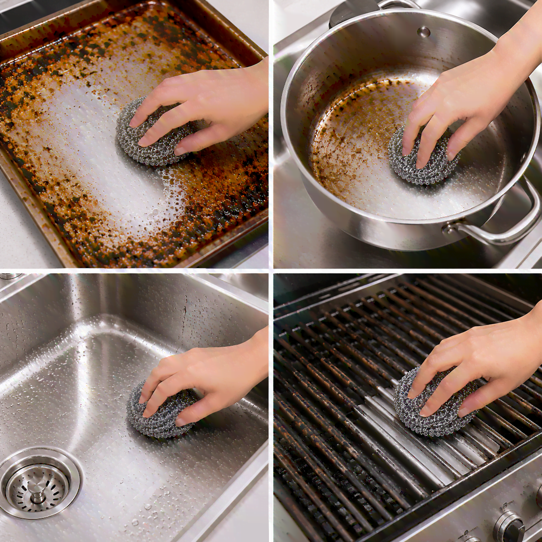 Heavy Duty Stainless Steel Scourers 4 Pack