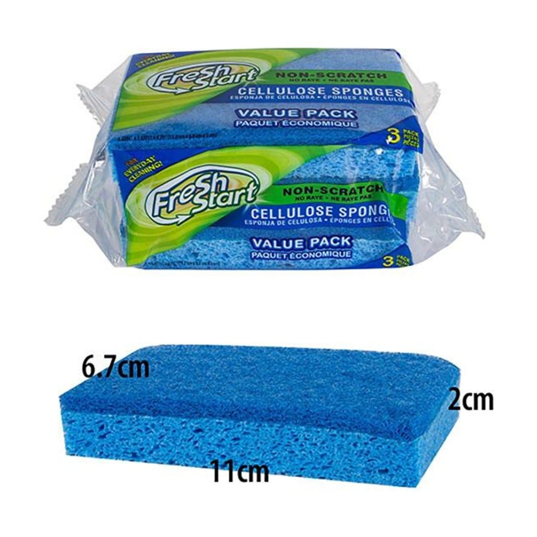 Non Scratch Grime-Removing Cleaning Sponges Dual-Sided 12x3pc